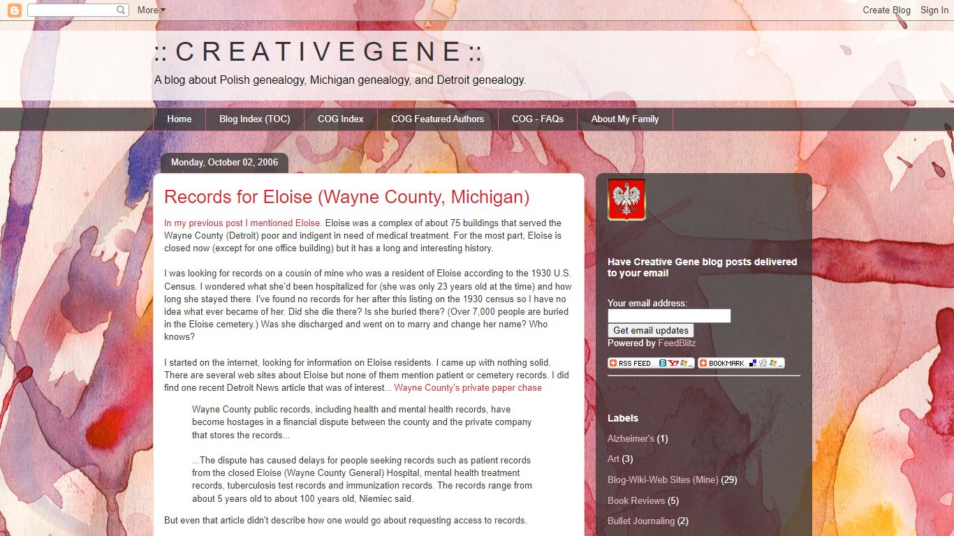 :: C R E A T I V E G E N E ::: Records for Eloise (Wayne ...